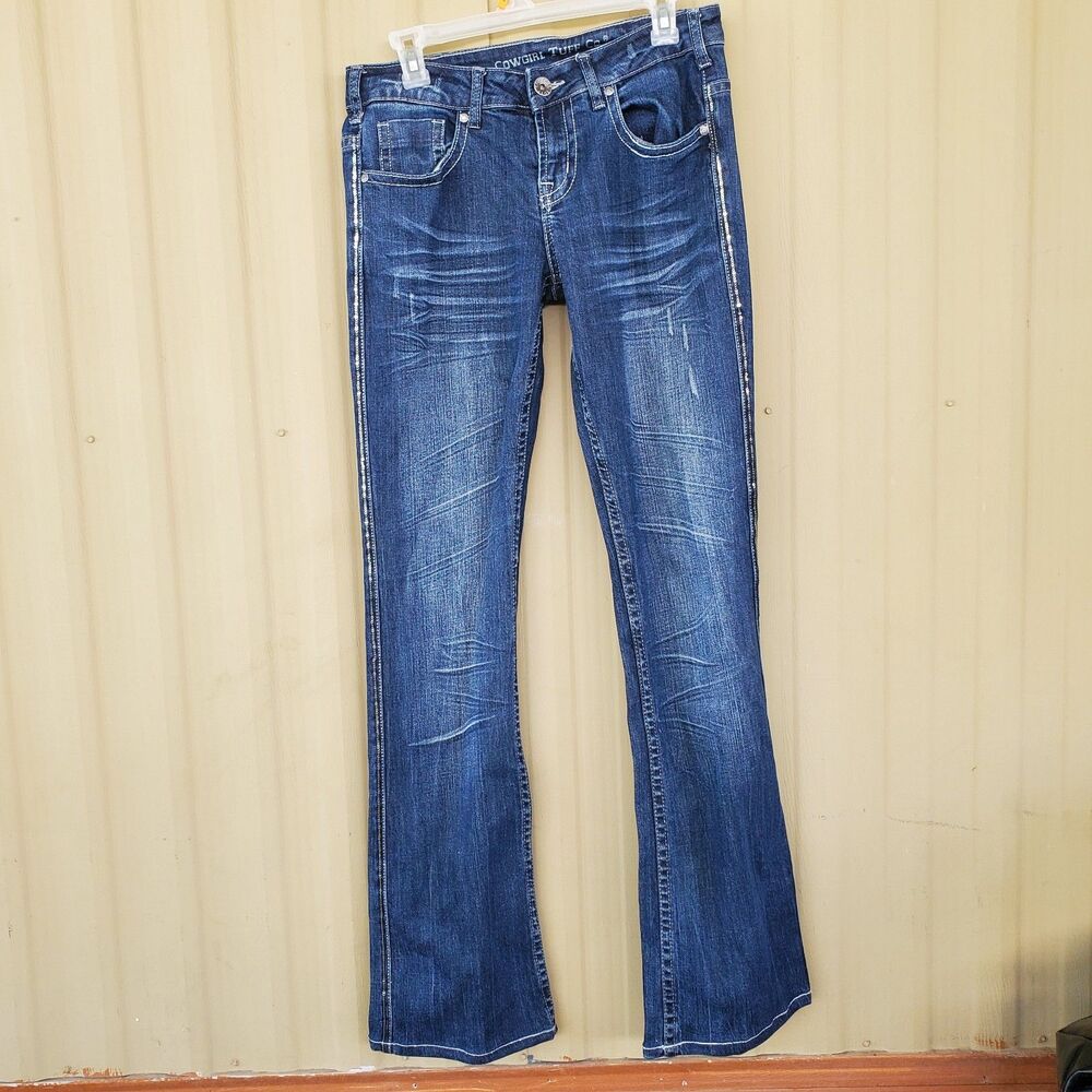 Cowgirl Tuff Studded Embroidered Bootcut Jeans Size W28